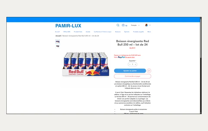 Fiche produit Pamir-Lux traduite en français