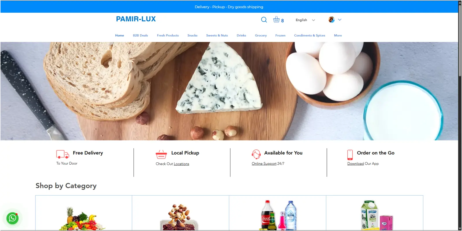 Page d’accueil Pamir-Lux sur Wix Stores